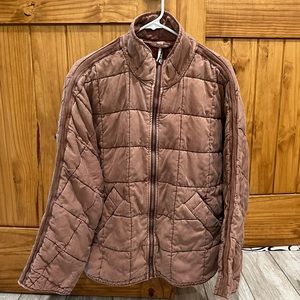 Free People Quilted Maroon Jacket Sz S